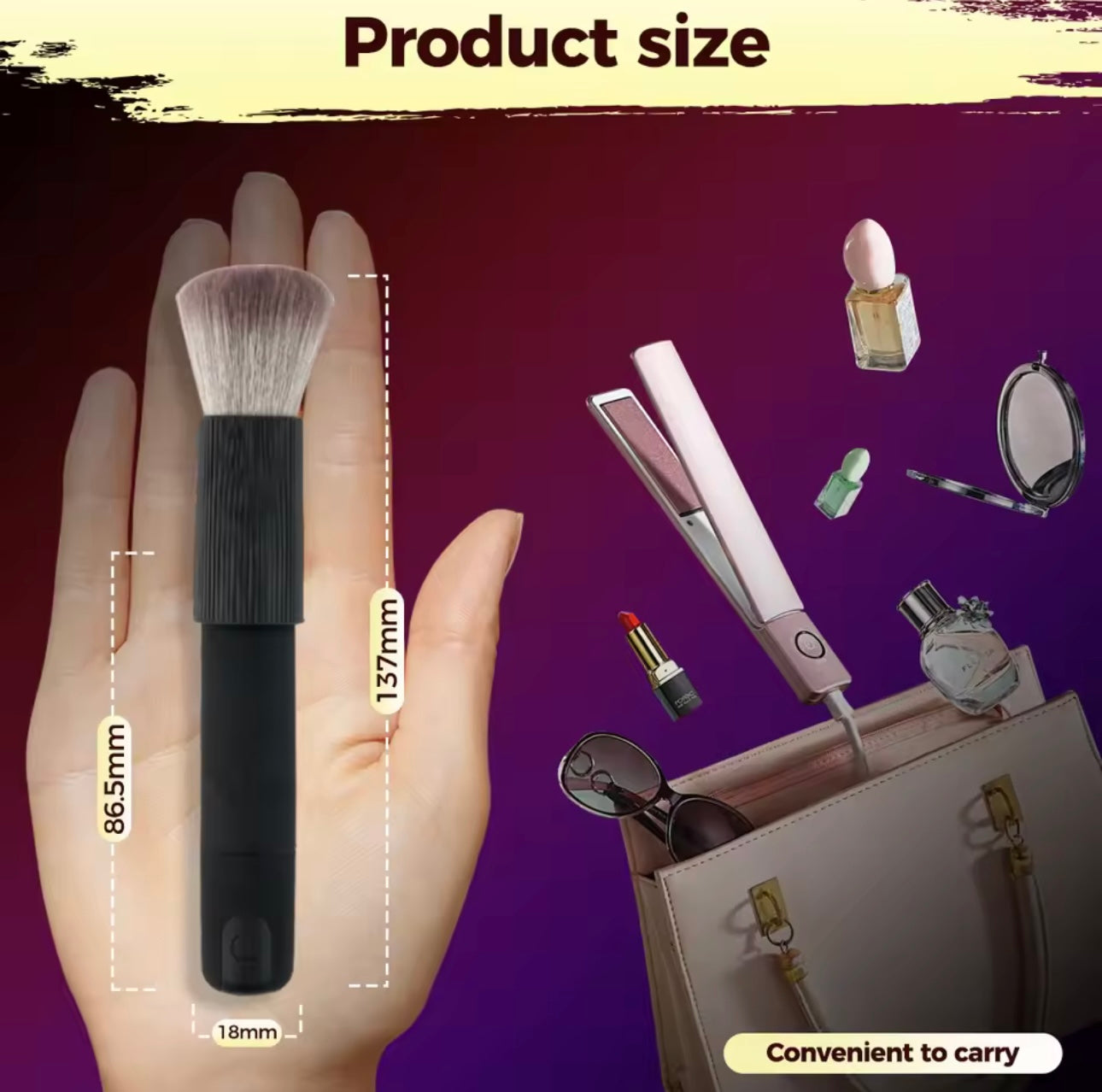 Makeup Brush & Vibrator - Dual Pleasure- Rechargable