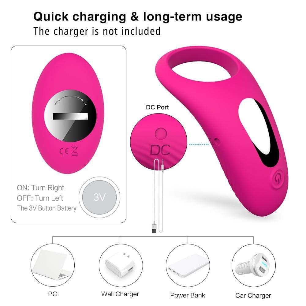 Remote Control 2-in-1 Vibrator & Penis Ring - Rechargeable