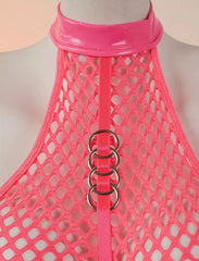 Crimson Temptation – Halter Bodysuit Pink