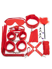 Red - Faux Leather Bondage Set