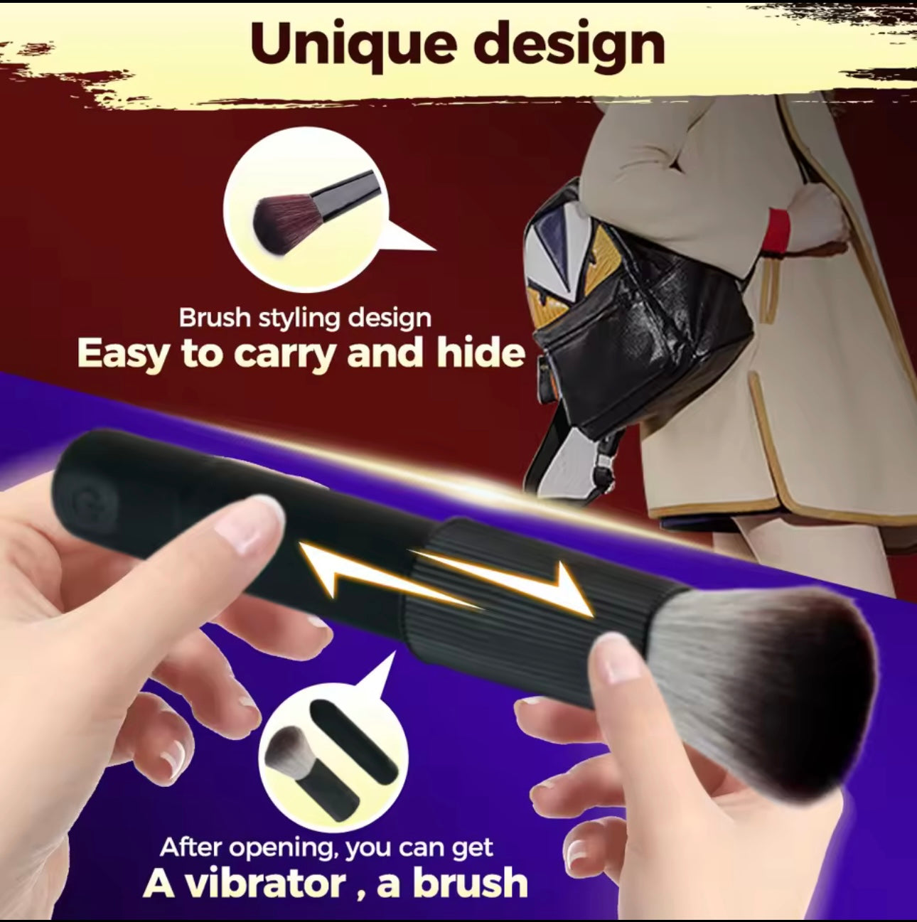 Makeup Brush & Vibrator - Dual Pleasure- Rechargable