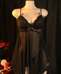 Black Lace Sheer Lingerie Set