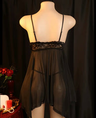 Black Lace Sheer Lingerie Set