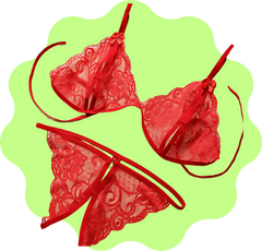 Lace up Lingerie Set Three Point - Fits For All