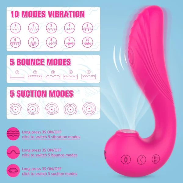 3-in-1 Sucking, Vibration, Boucing Toy For Couples - Rechargeable