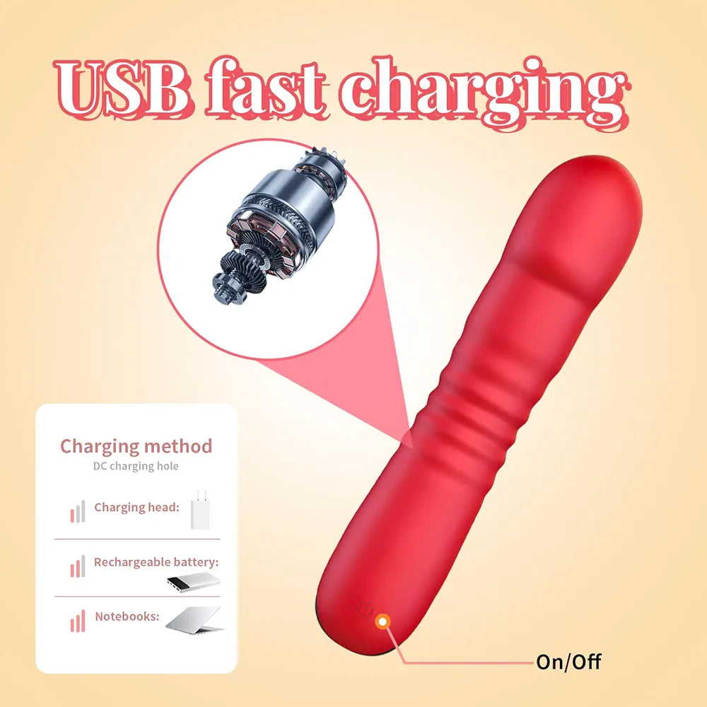 Couple Thrusting – 7" Thrusting Silicone Vibrator - Rechargable